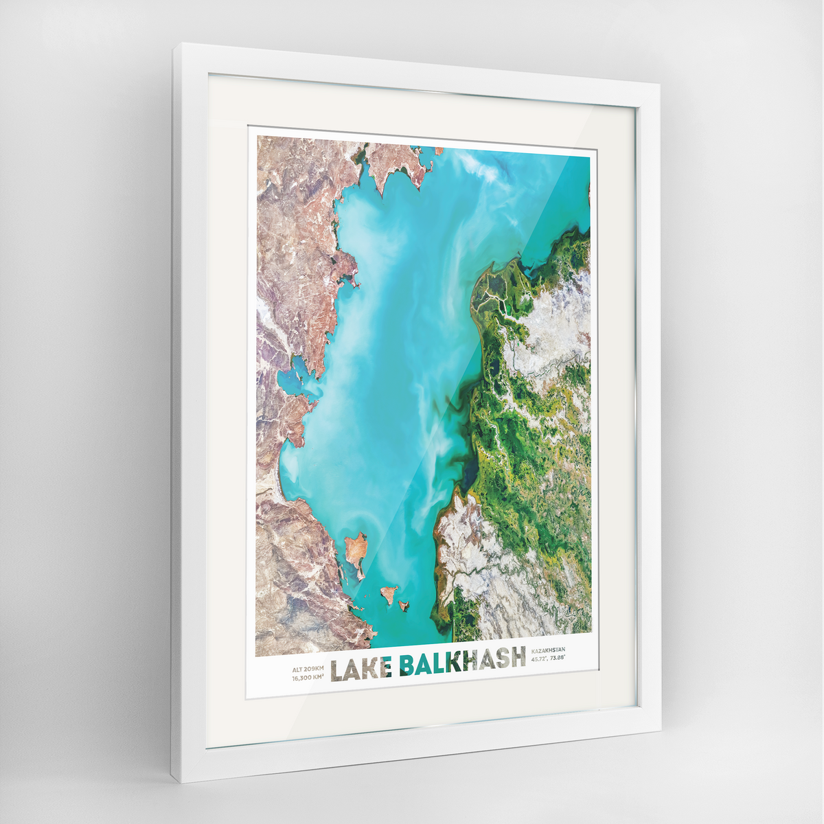 Lake Balkhash Earth Photography Art Print - Framed