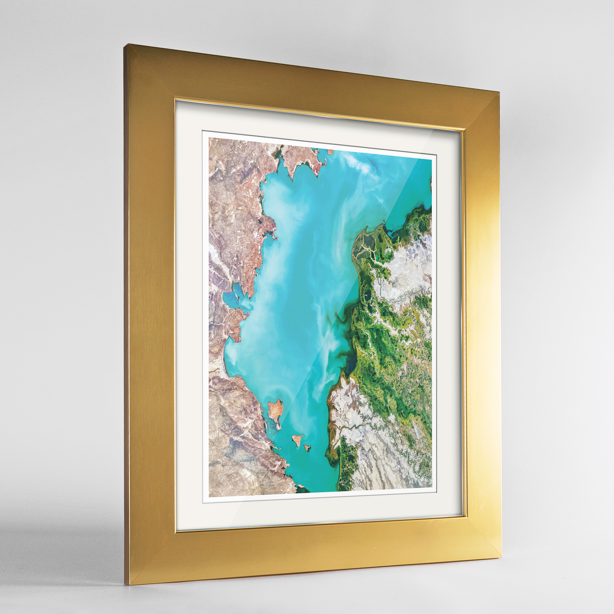 Lake Balkhash Earth Photography Art Print - Framed