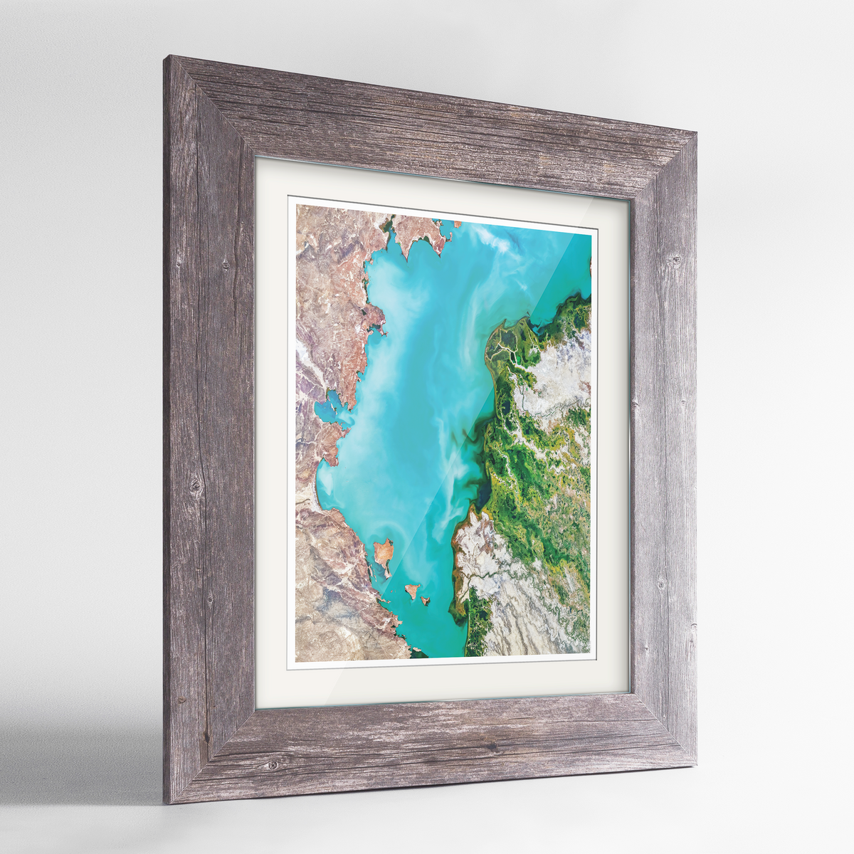 Lake Balkhash Earth Photography Art Print - Framed