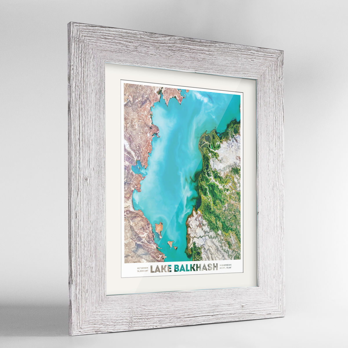 Lake Balkhash Earth Photography Art Print - Framed