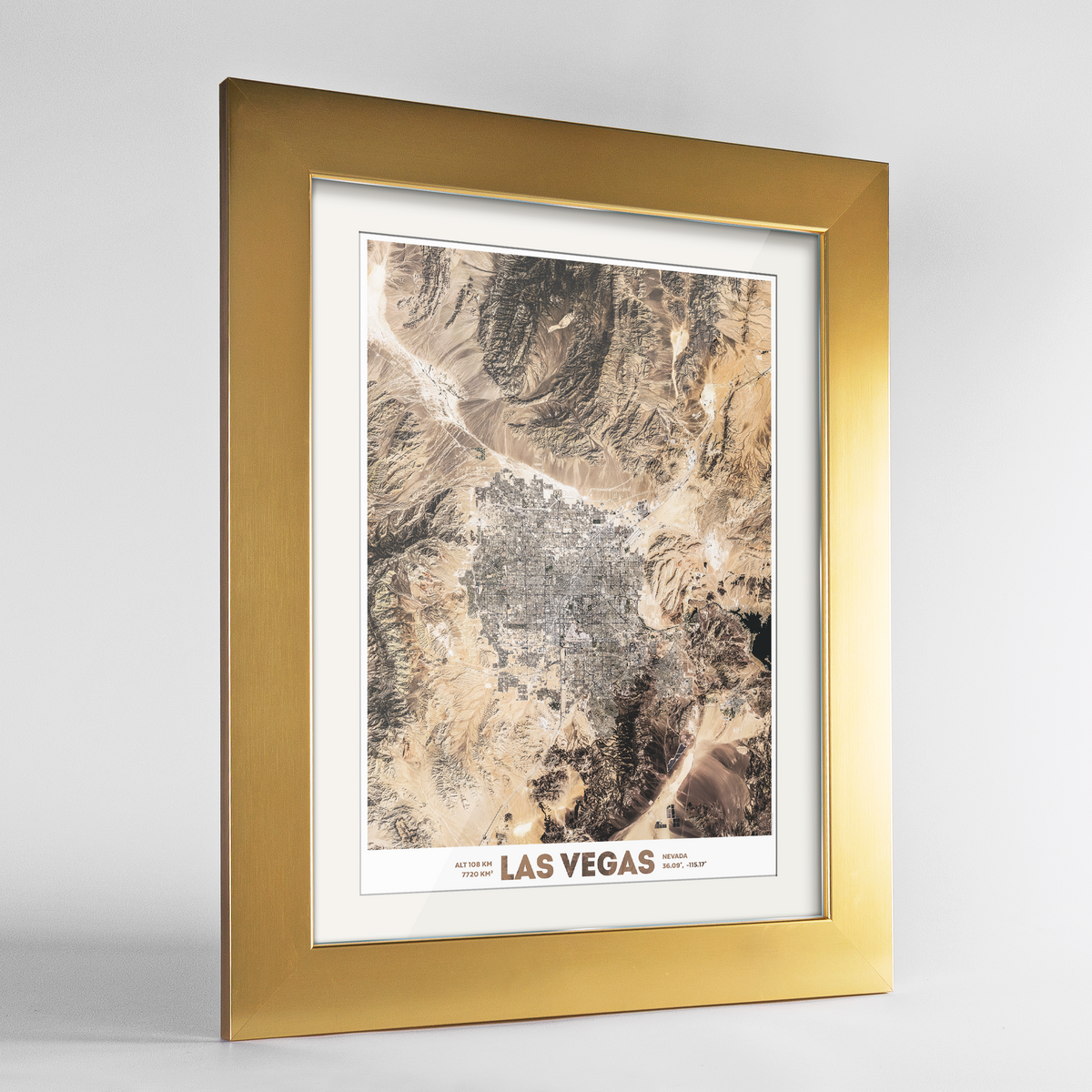 Las Vegas Earth Photography Art Print - Framed