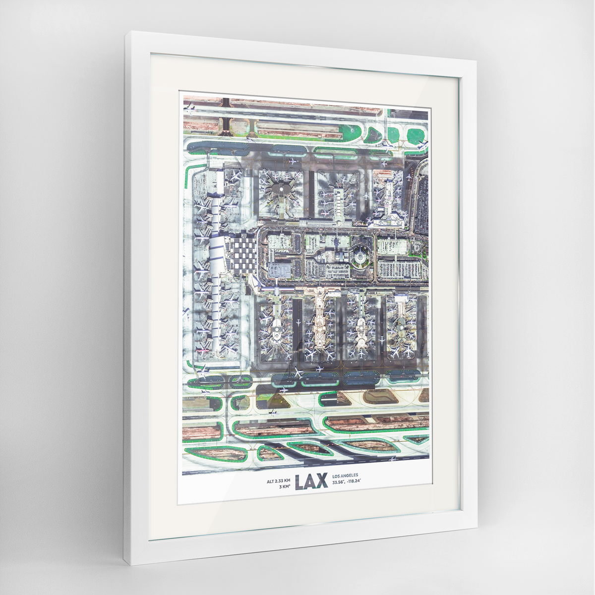 LAX Earth Photography Art Print - Framed