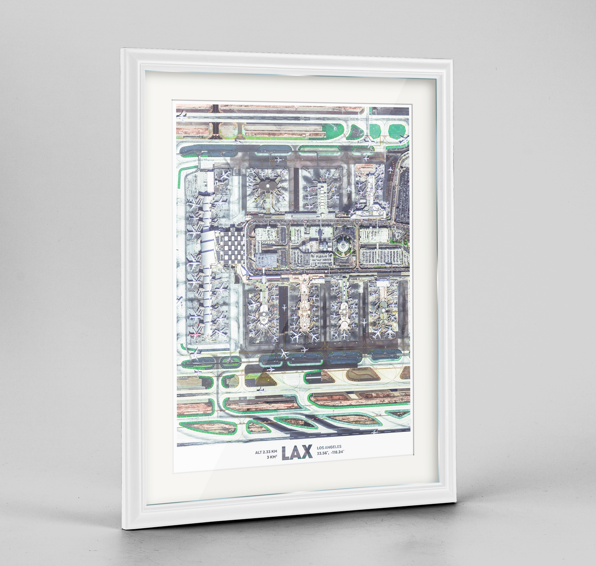 LAX Earth Photography Art Print - Framed