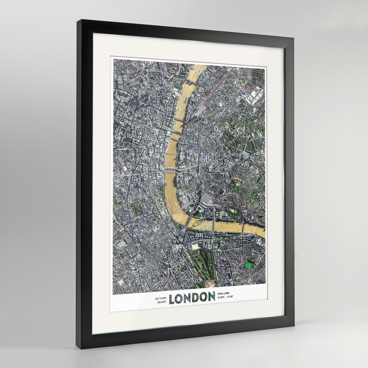London Earth Photography Art Print - Framed