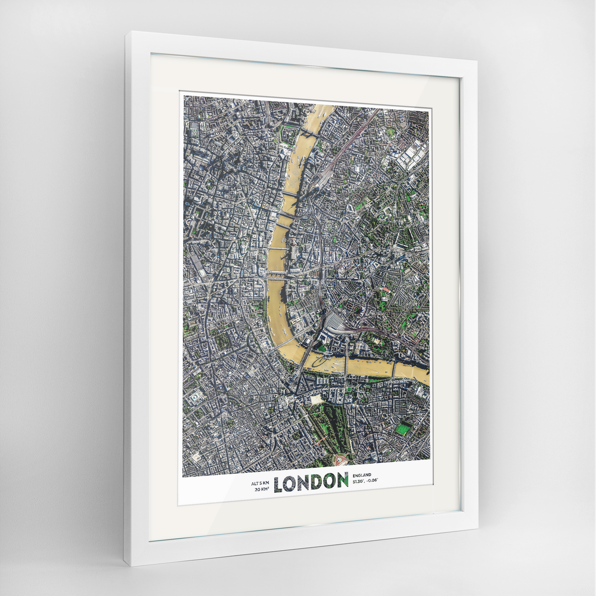 London Earth Photography Art Print - Framed