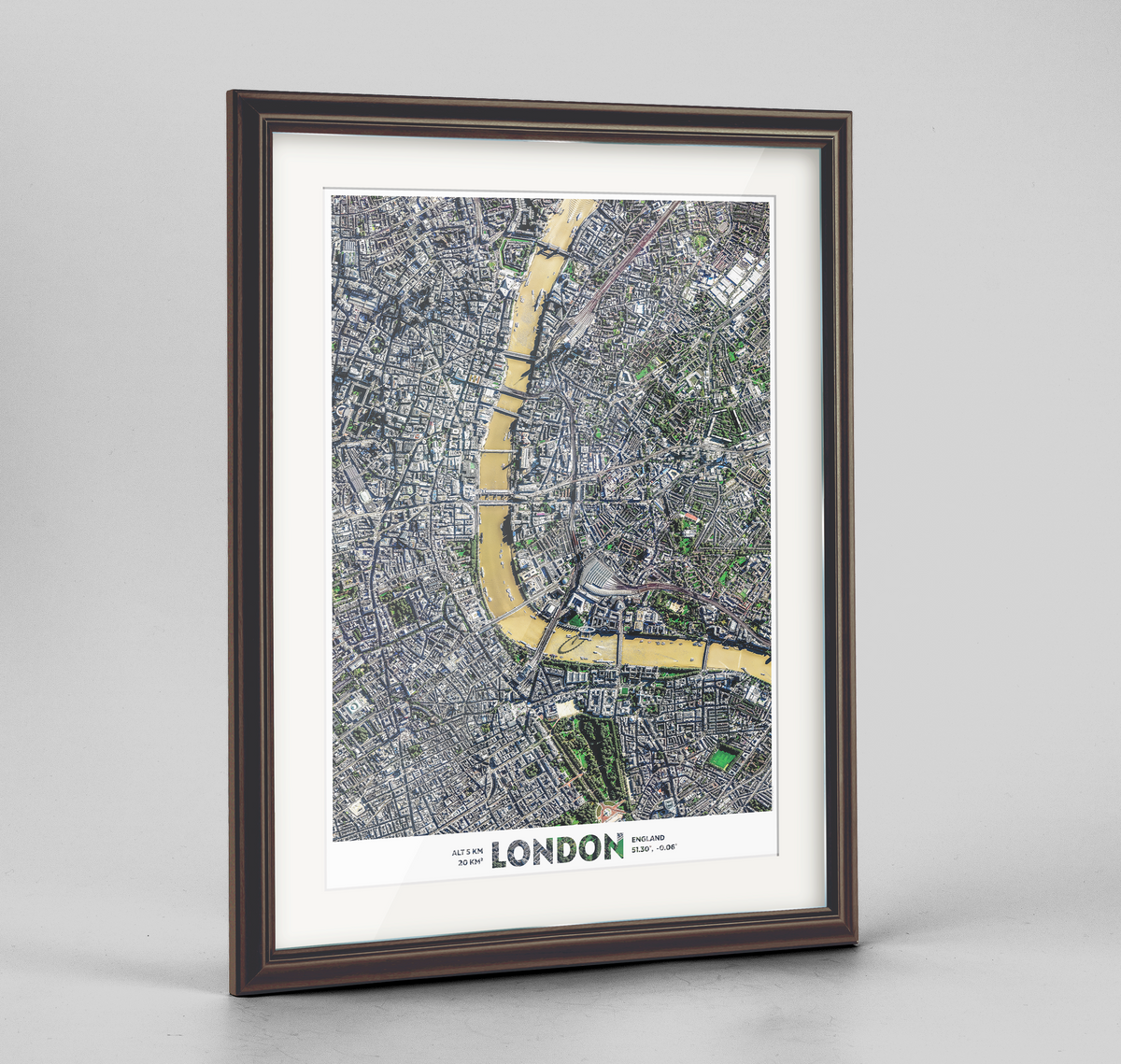 London Earth Photography Art Print - Framed