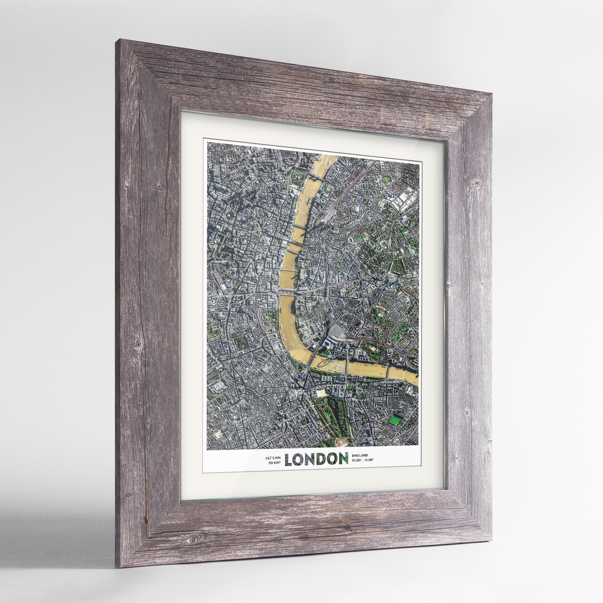 London Earth Photography Art Print - Framed