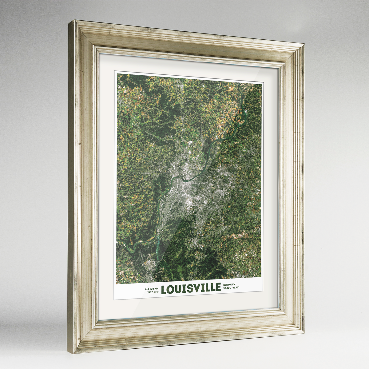 Louisville Earth Photography Art Print - Framed