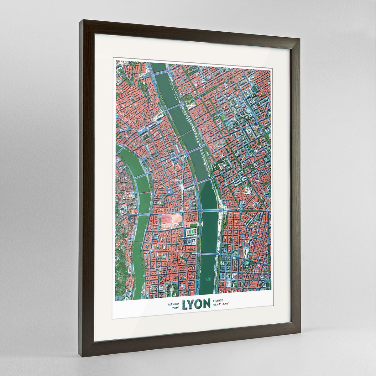 Lyon Earth Photography Art Print - Framed