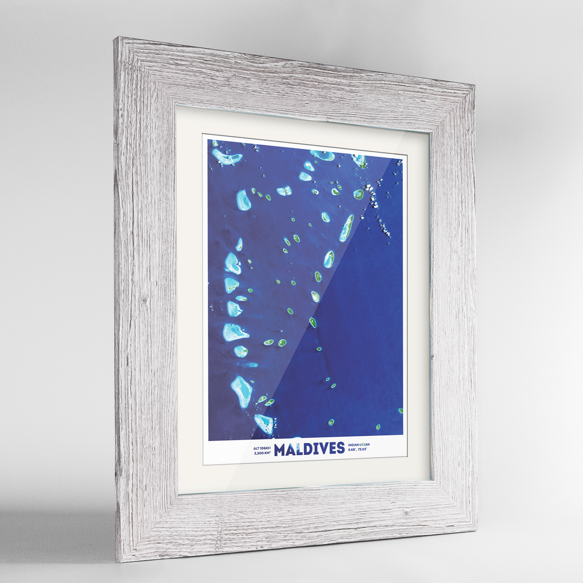 Maldives Earth Photography Art Print - Framed