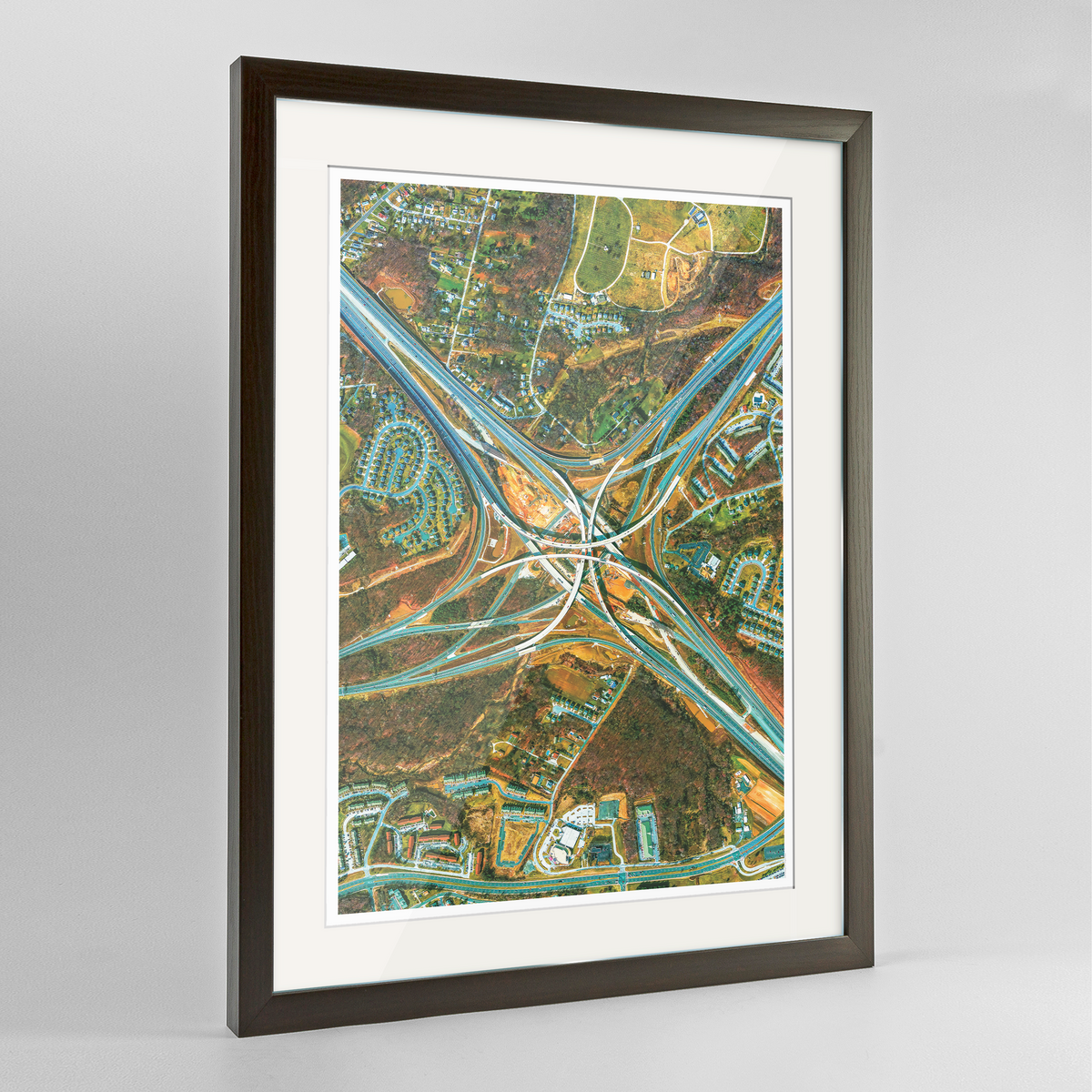 Maryland Interchange Earth Photography Art Print - Framed