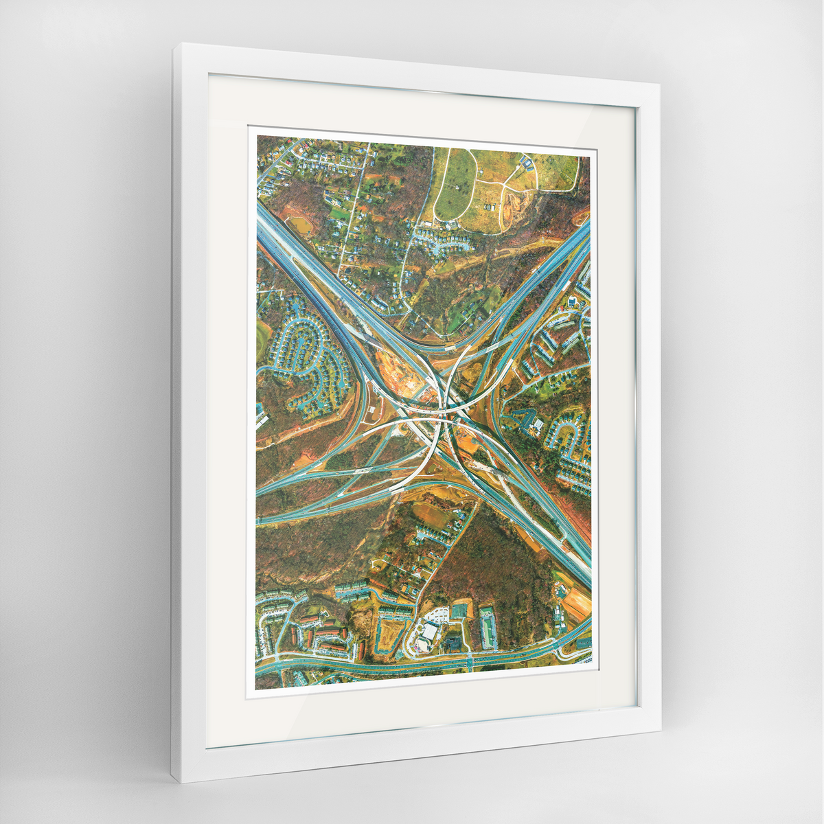 Maryland Interchange Earth Photography Art Print - Framed