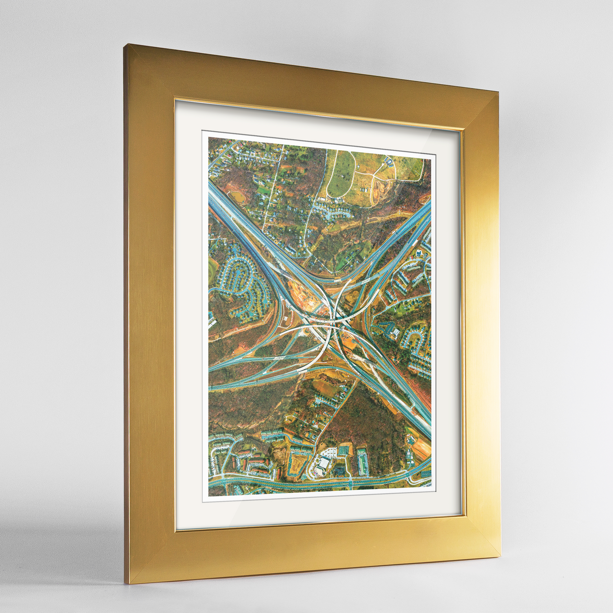 Maryland Interchange Earth Photography Art Print - Framed