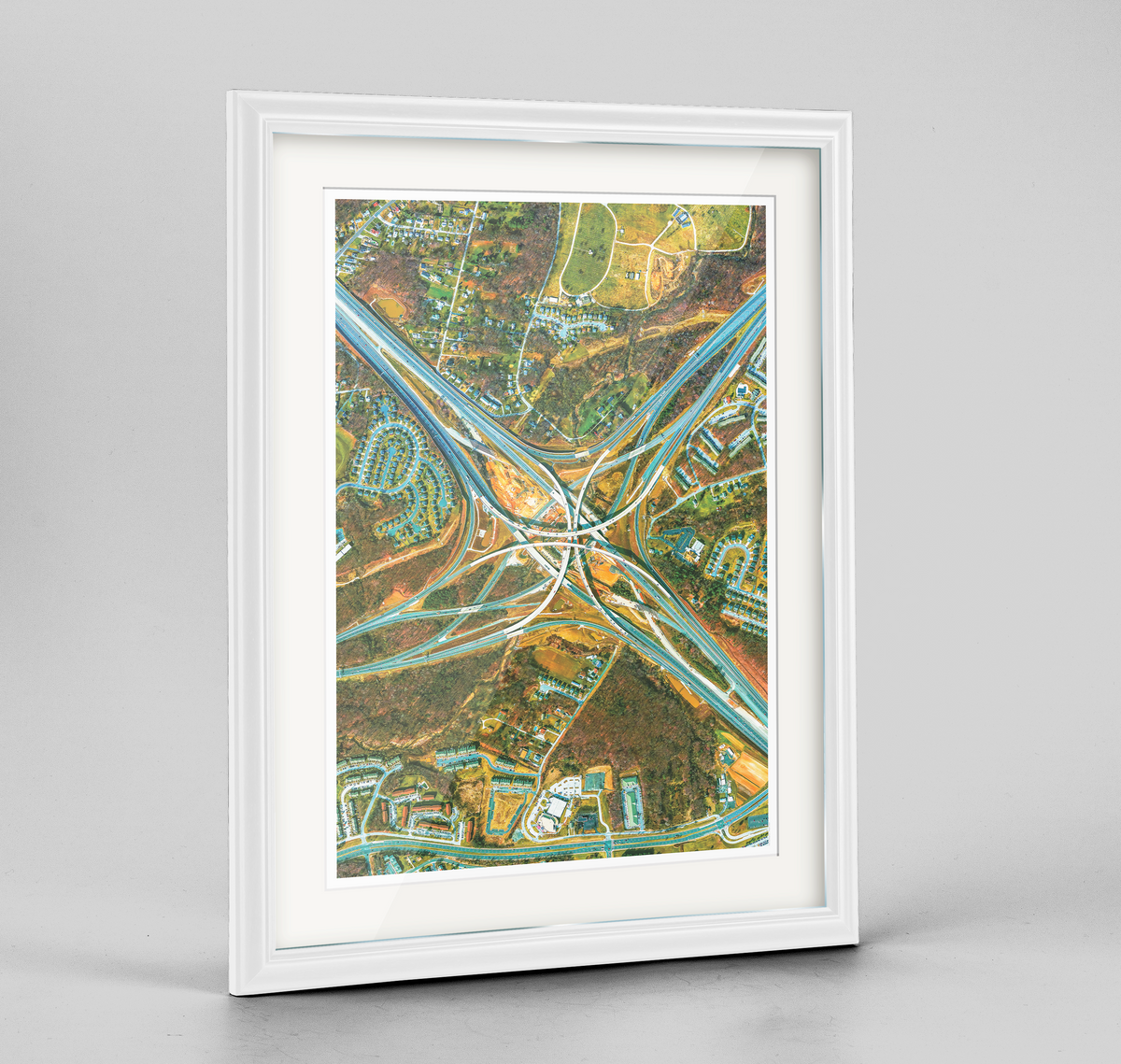 Maryland Interchange Earth Photography Art Print - Framed