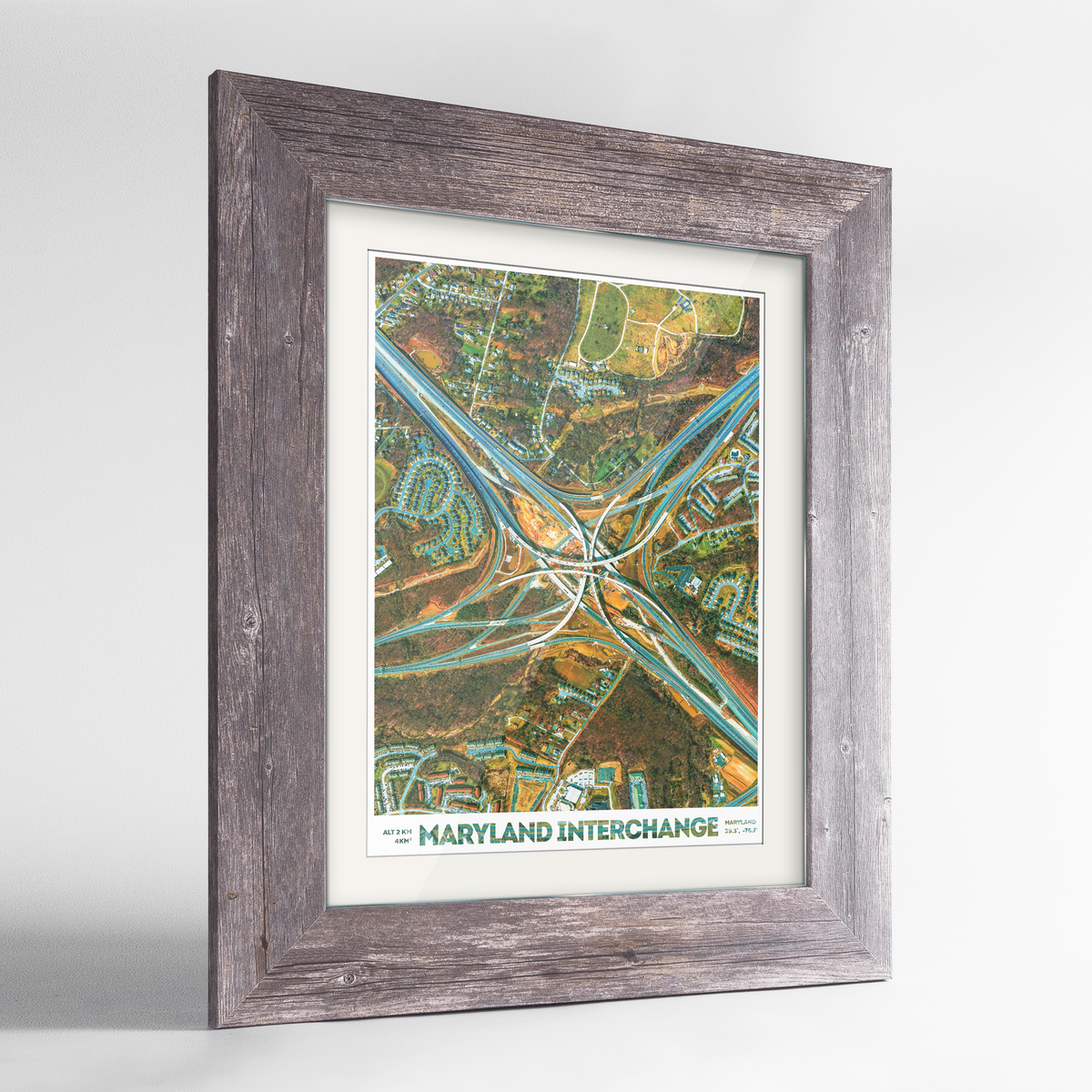 Maryland Interchange Earth Photography Art Print - Framed