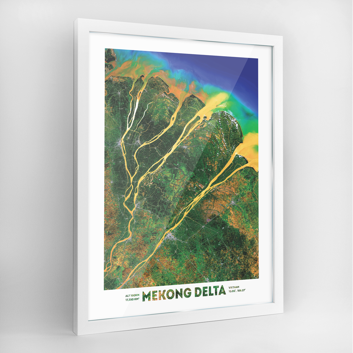Mekong River Delta Earth Photography Art Print - Framed