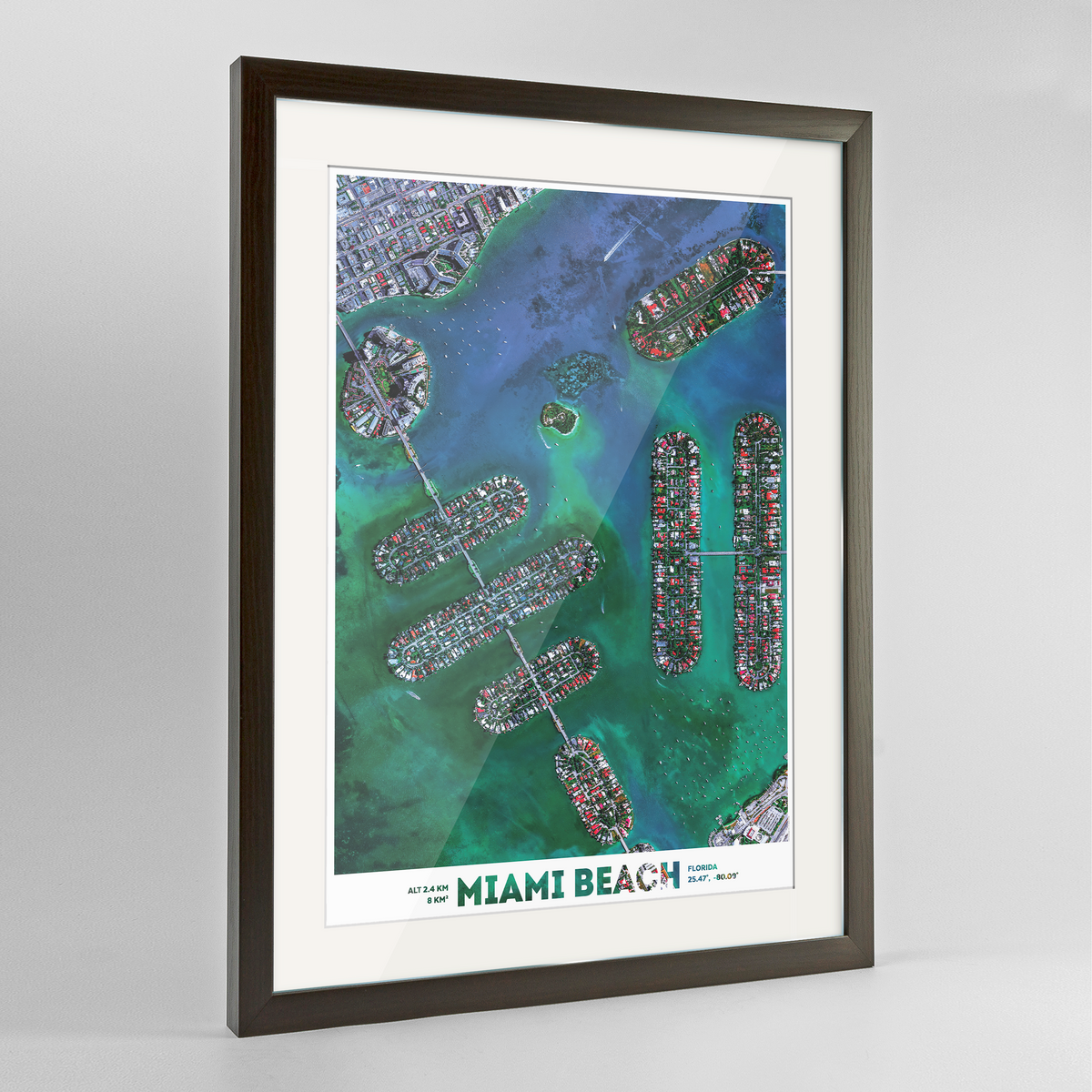 Miami Beach Earth Photography Art Print - Framed
