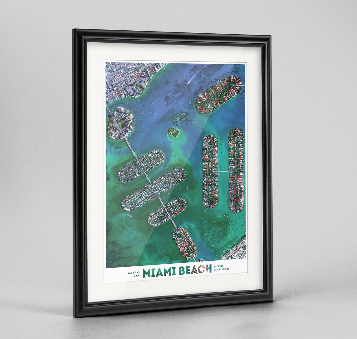 Miami Beach Earth Photography Art Print - Framed