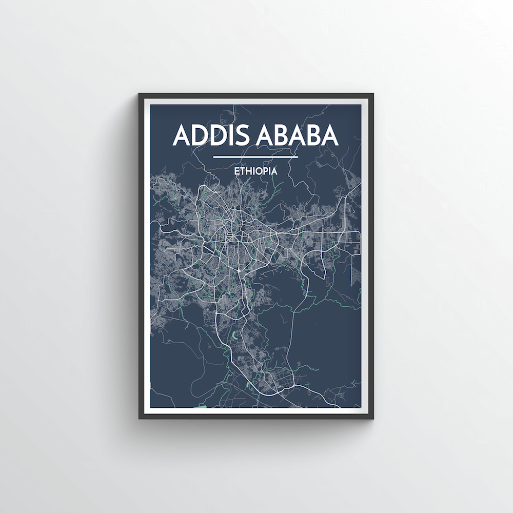 Addis Ababa Map Art Print - Point Two Design