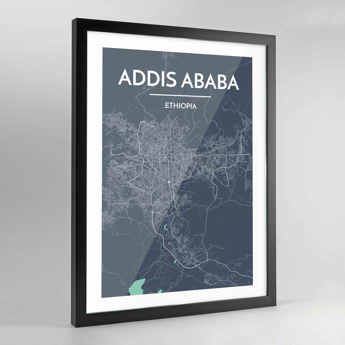 Framed Addis Ababa Map Art Print - Point Two Design