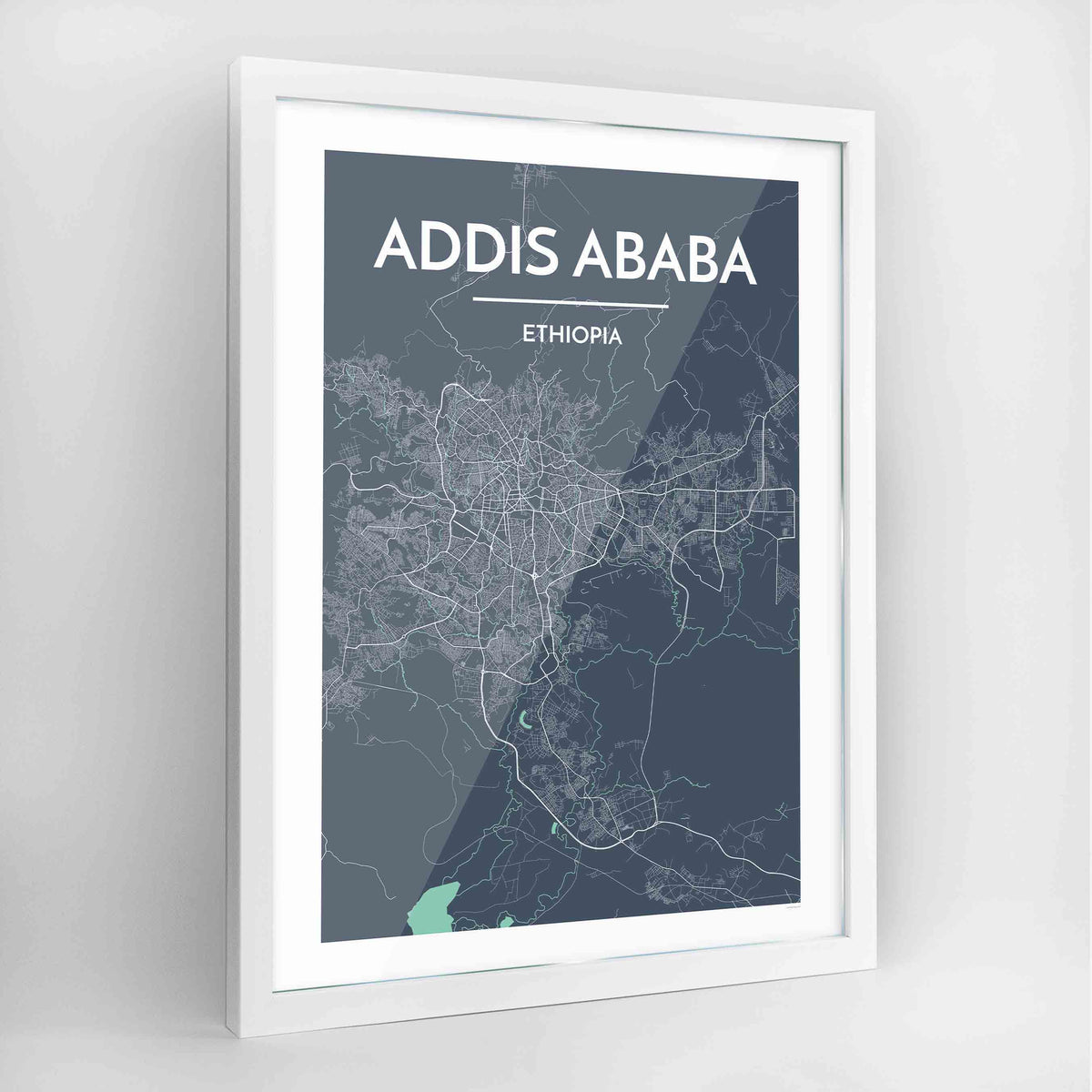 Addis Ababa Map Art Print - Framed