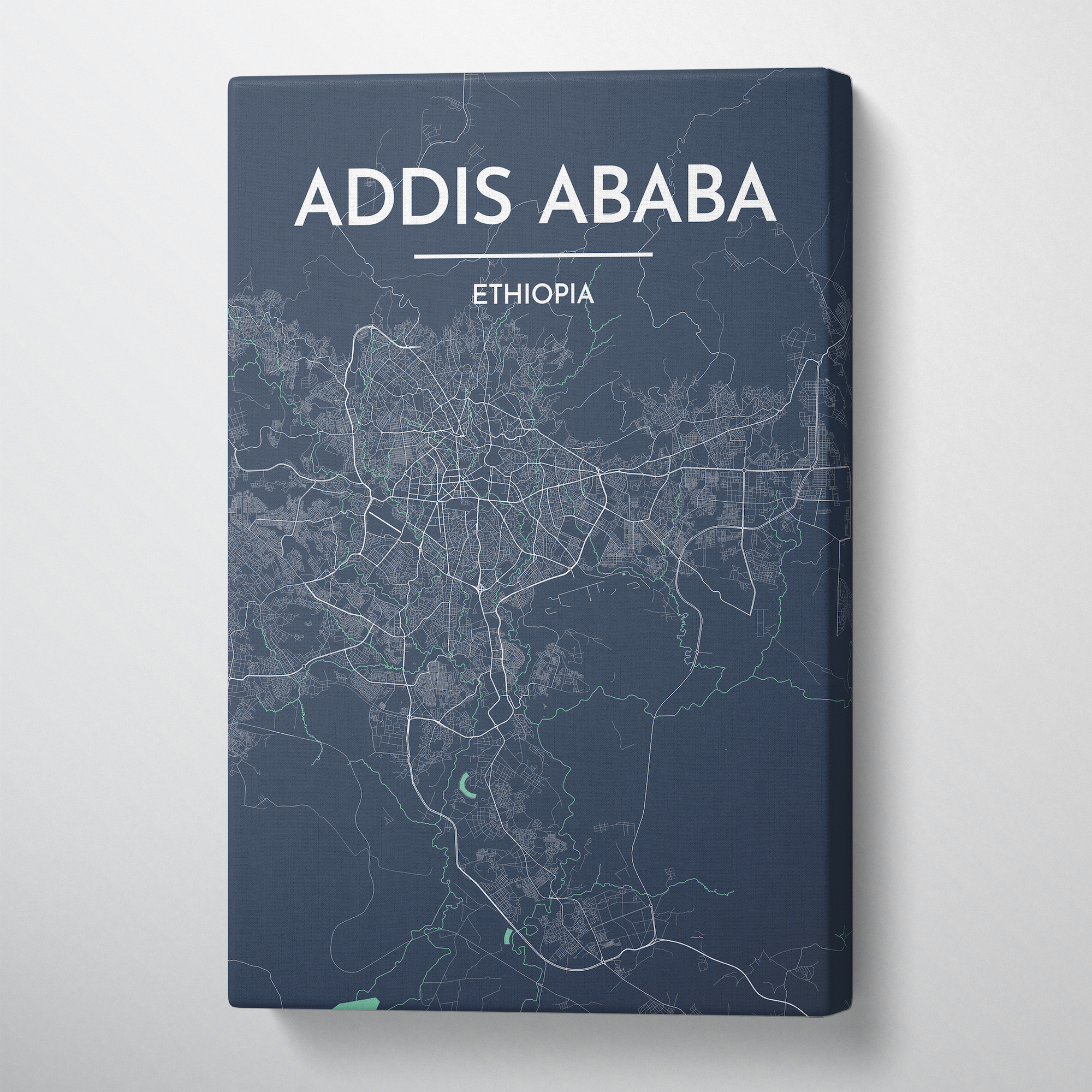Addis Ababa Map Canvas Wrap - Point Two Design