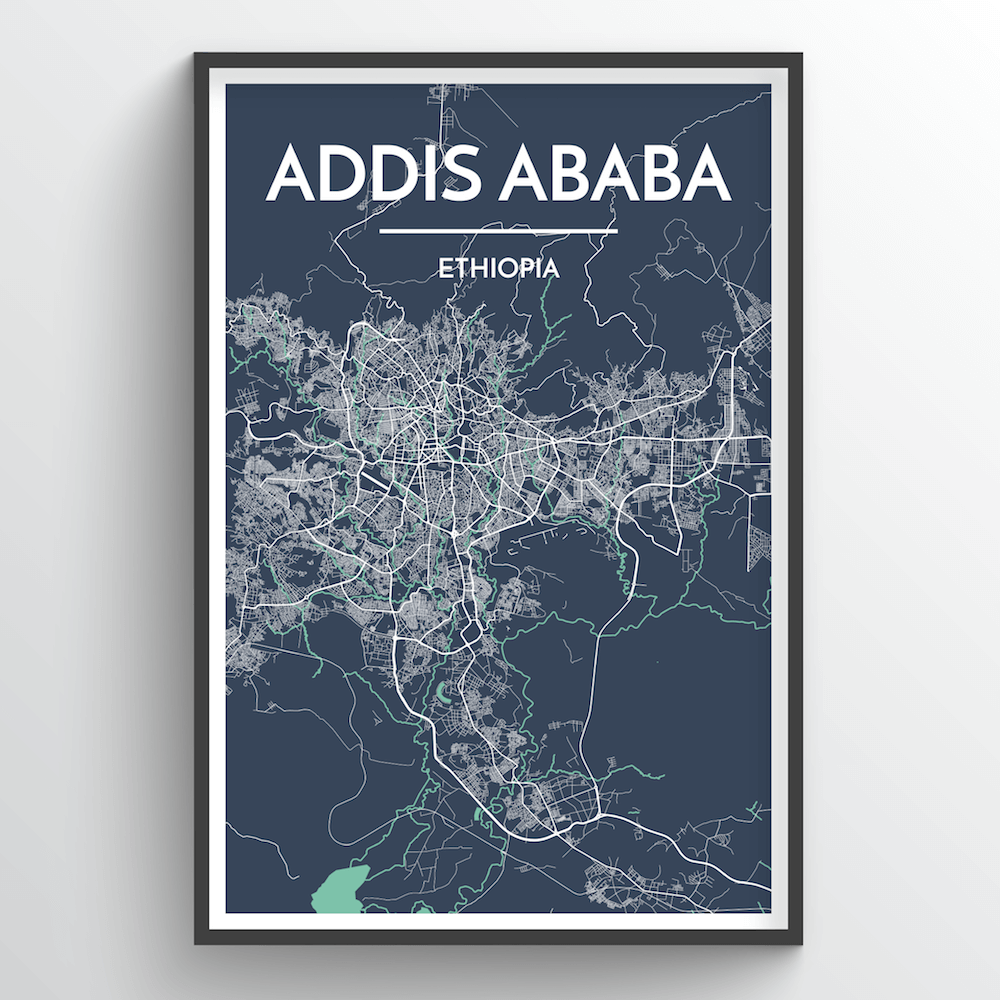 Addis Ababa Map Art Print - Point Two Design