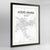 Framed Addis Ababa Map Art Print 24x36" Contemporary Black frame Point Two Design Group