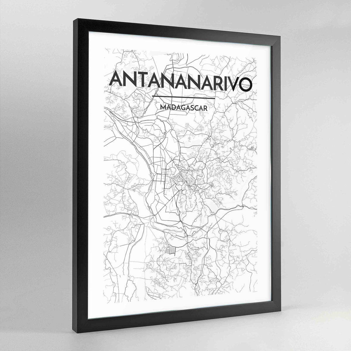Antananarivo Map Art Print - Framed