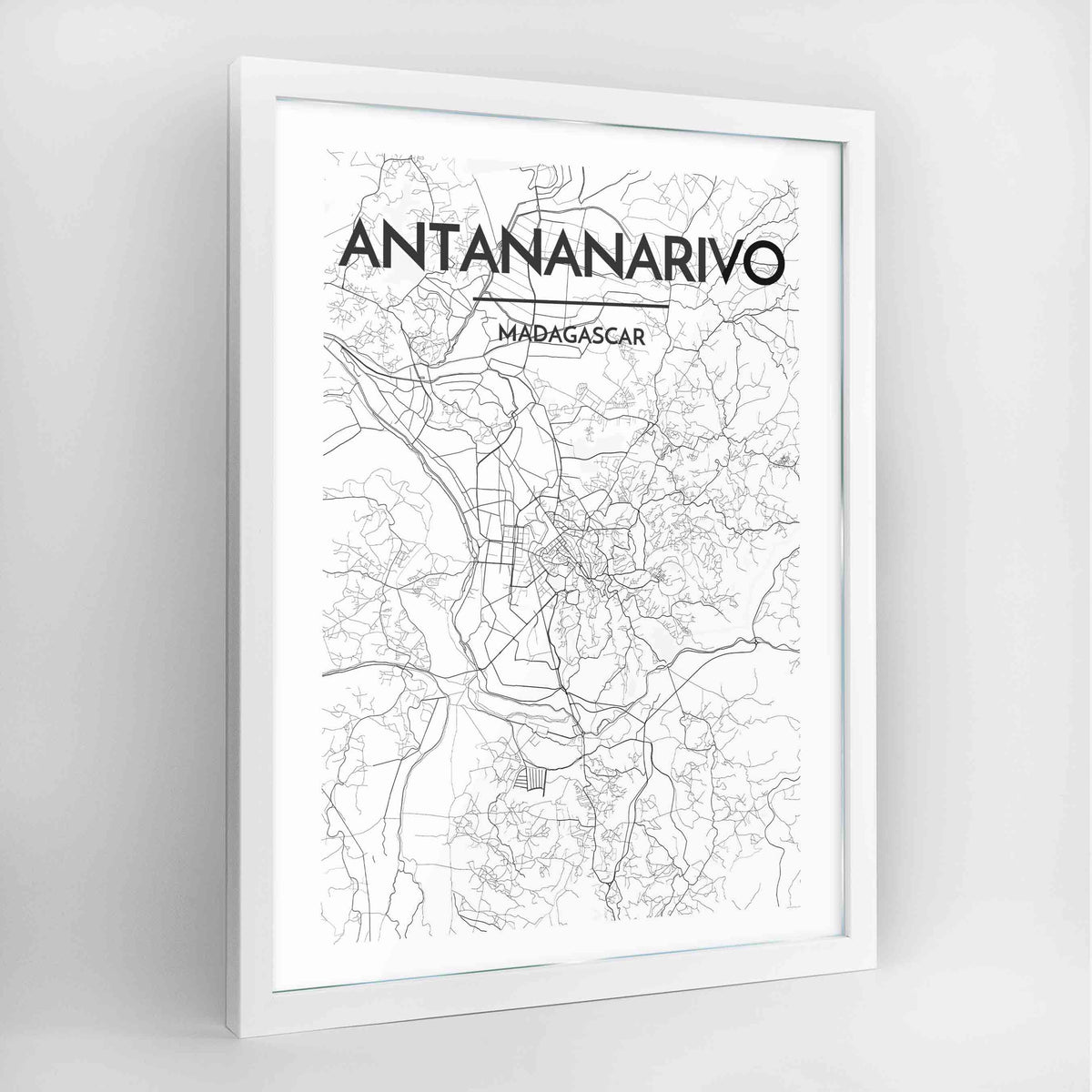 Antananarivo Map Art Print - Framed