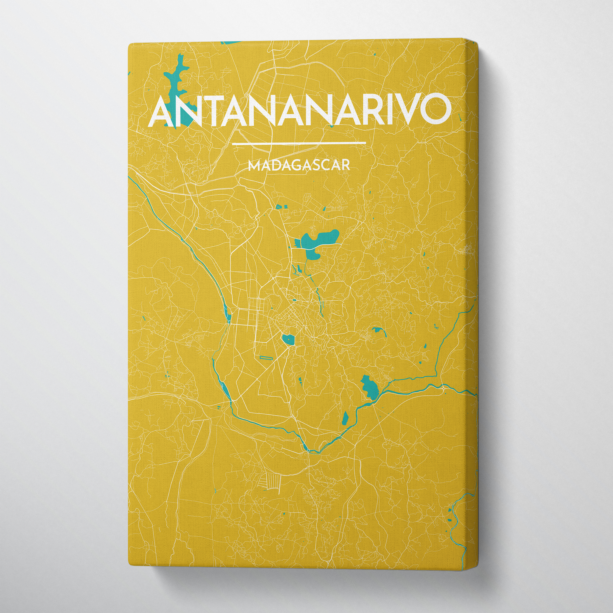 Antananarivo Map Art Print Map Canvas Wrap - Point Two Design