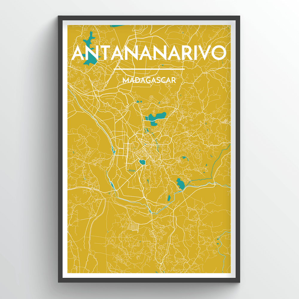 Antananarivo Map Art Print - Point Two Design