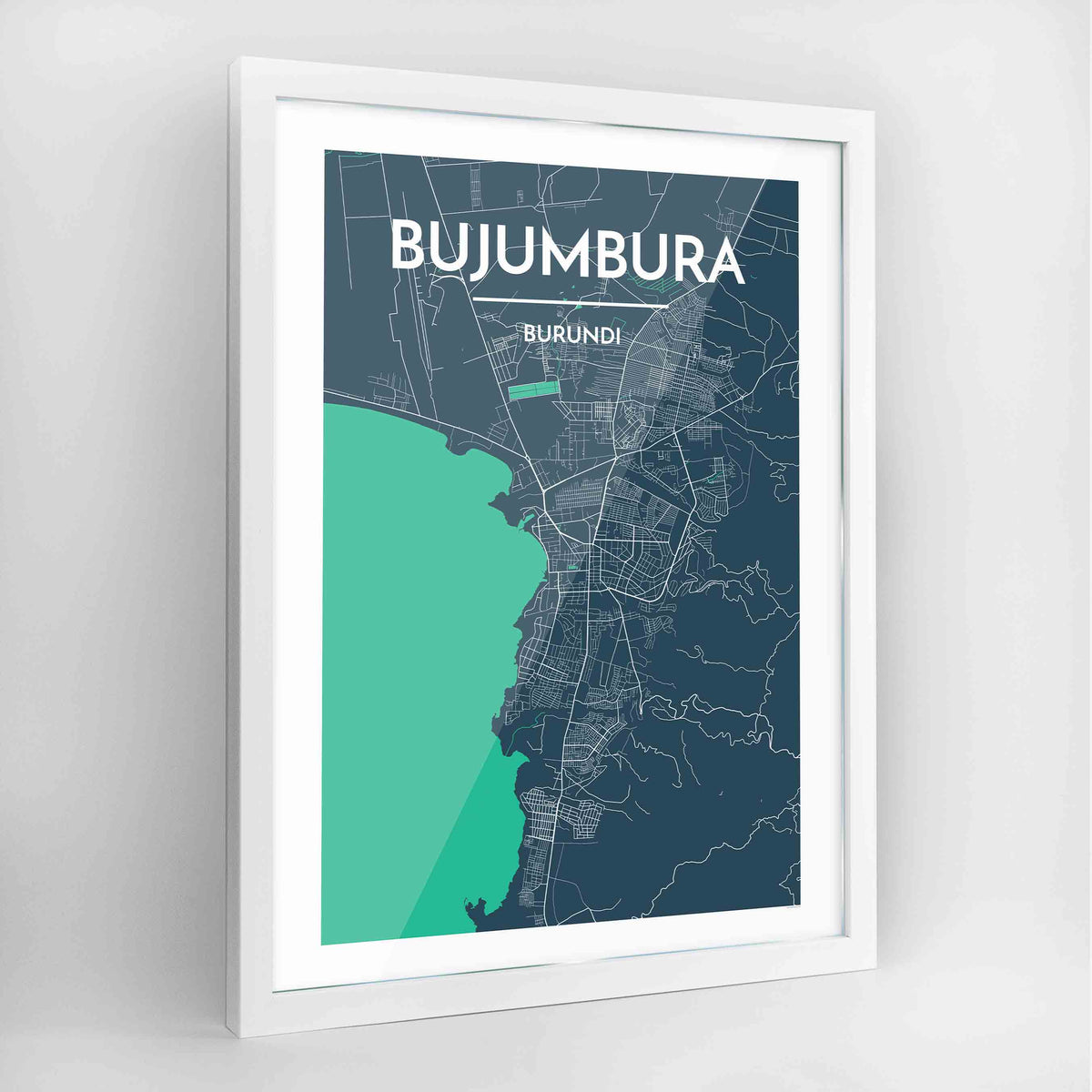 Bujumbura Map Art Print - Frame
