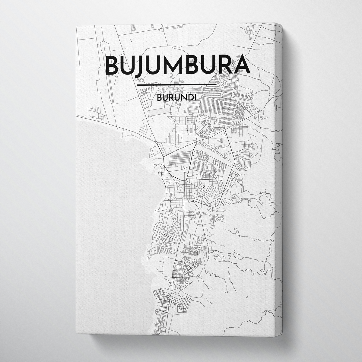 Bujumbura Map Art Print Map Canvas Wrap - Point Two Design