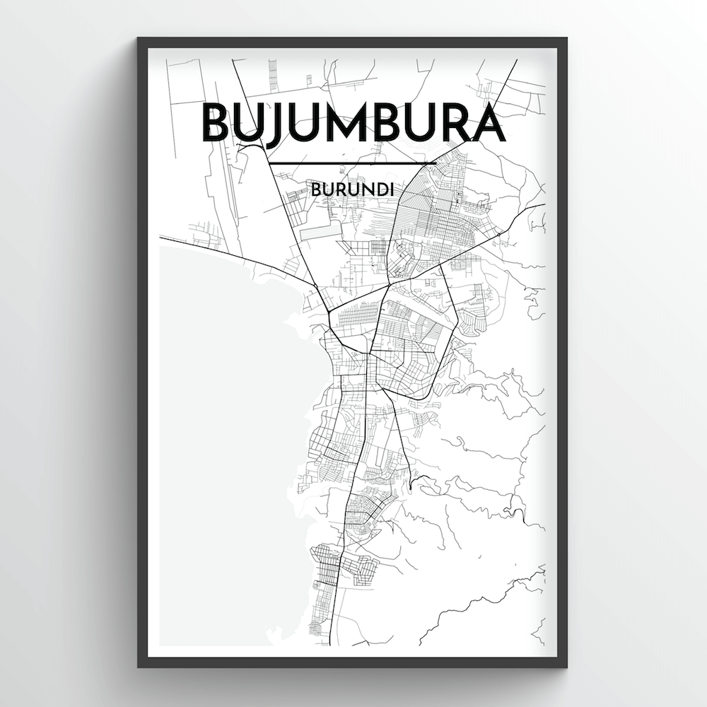 Bujumbura Map Art Print - Point Two Design