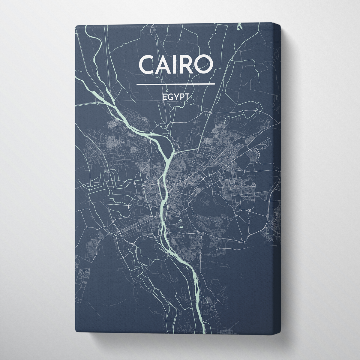 Cairo Map Art Print Map Canvas Wrap - Point Two Design