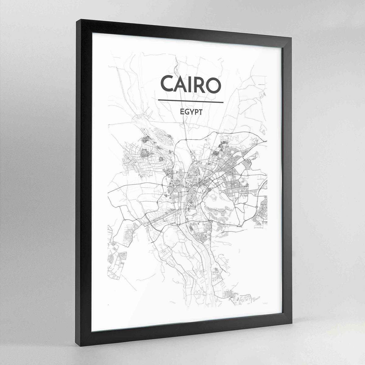 Cairo Map Art Print - Framed