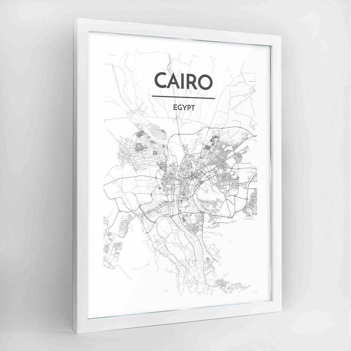 Cairo Map Art Print - Framed