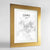Framed Cairo Map Art Print 24x36" Gold frame Point Two Design Group