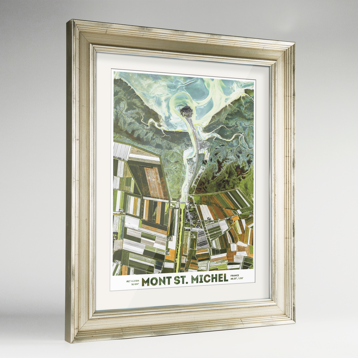 Mont St Michel Earth Photography Art Print - Framed
