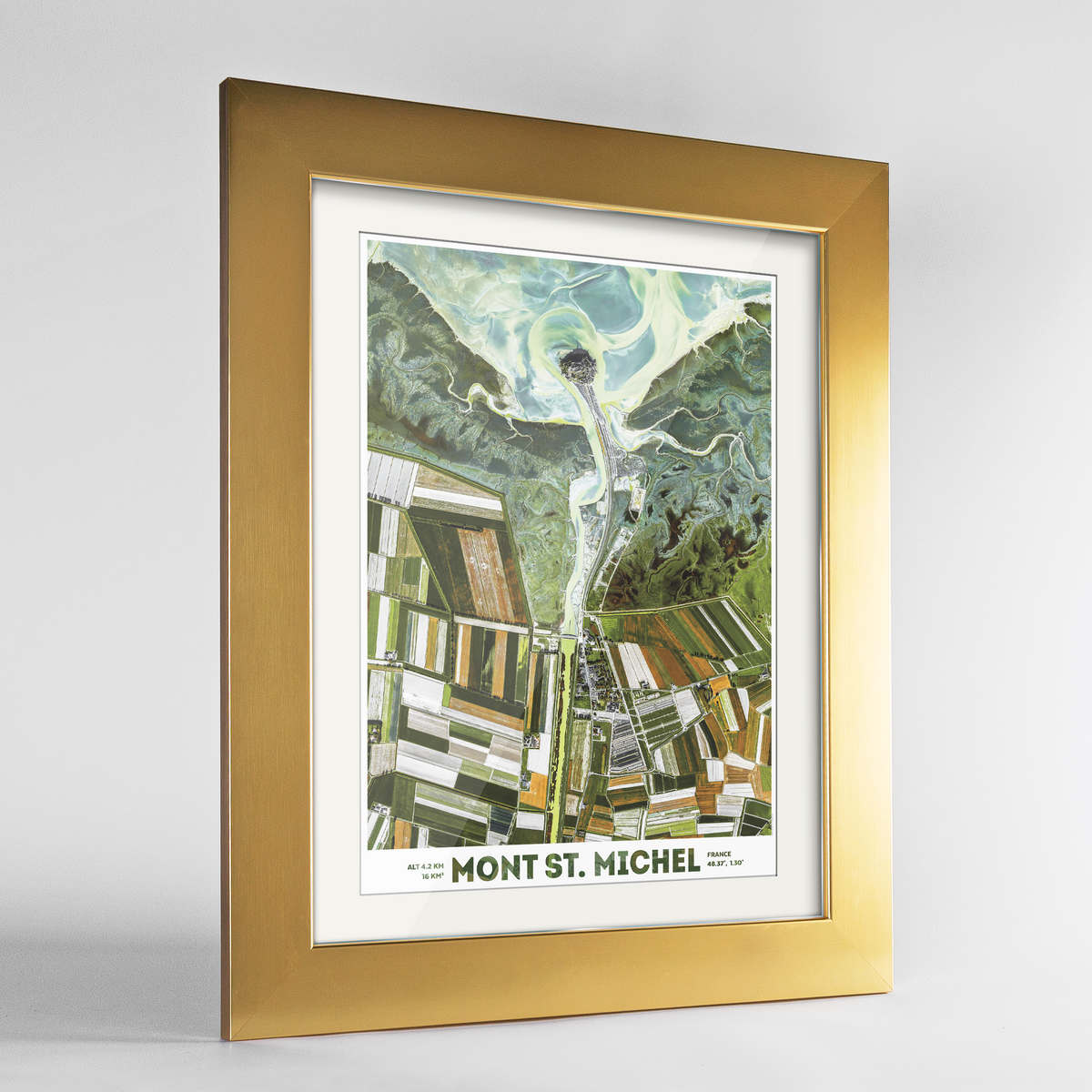 Mont St Michel Earth Photography Art Print - Framed