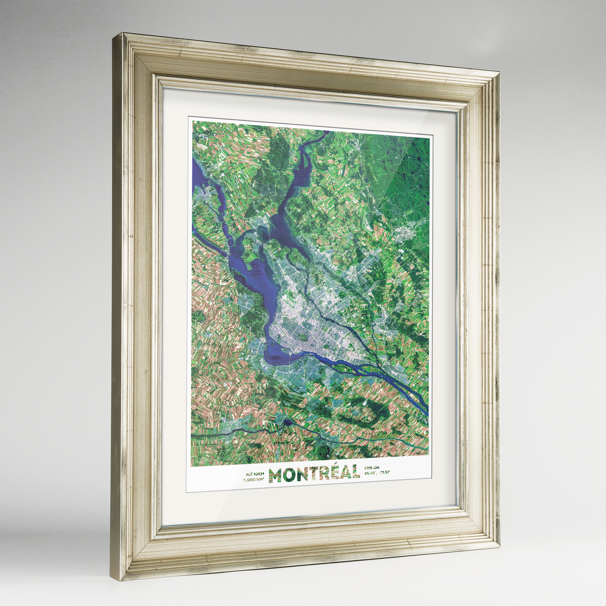 Montreal Earth Photography Art Print - Framed
