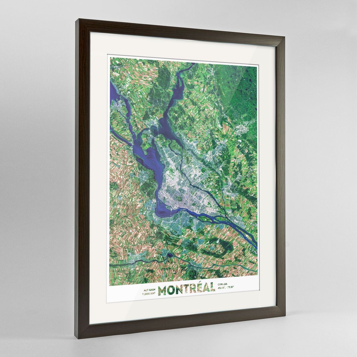 Montreal Earth Photography Art Print - Framed