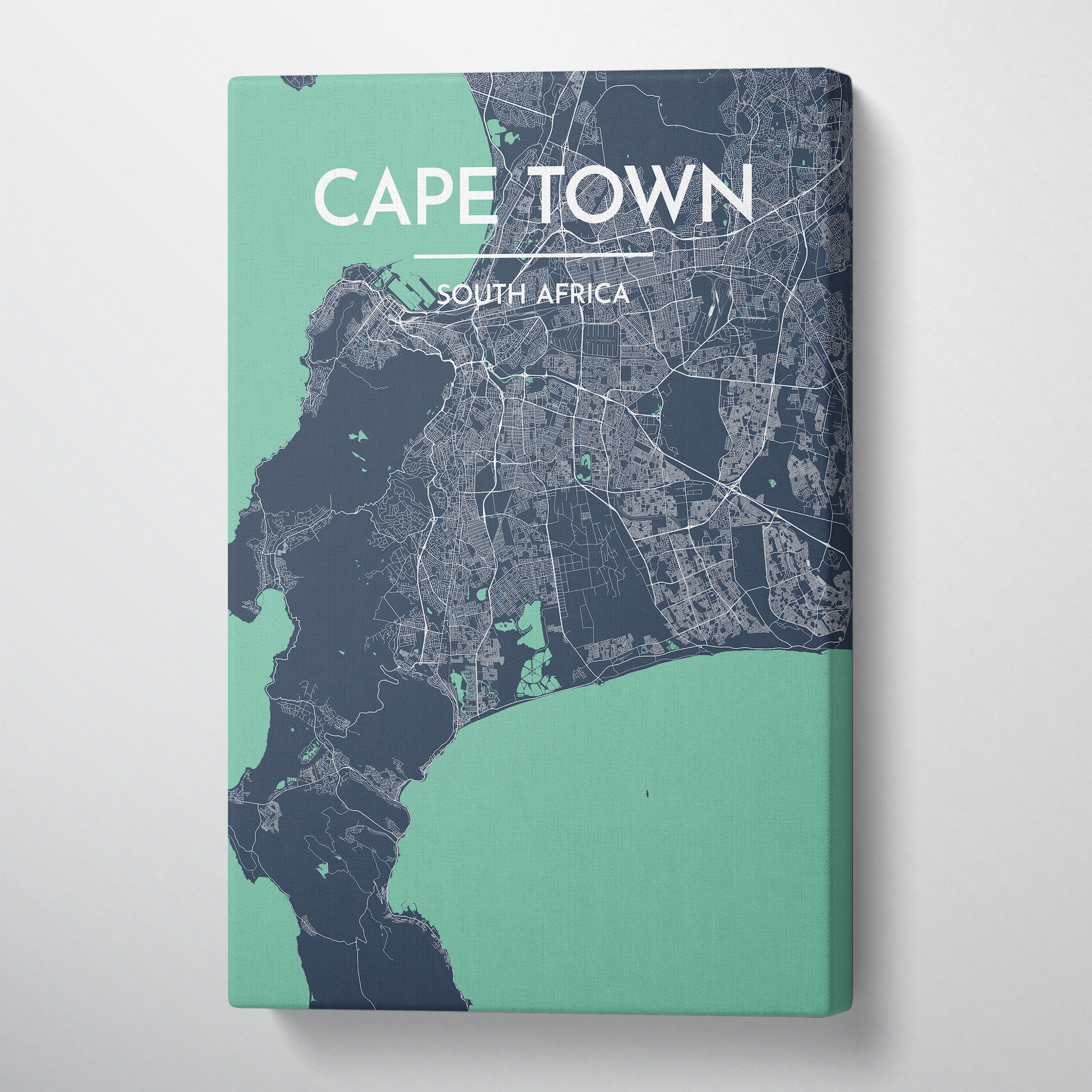 Cape Town Map Canvas Wrap - Point Two Design