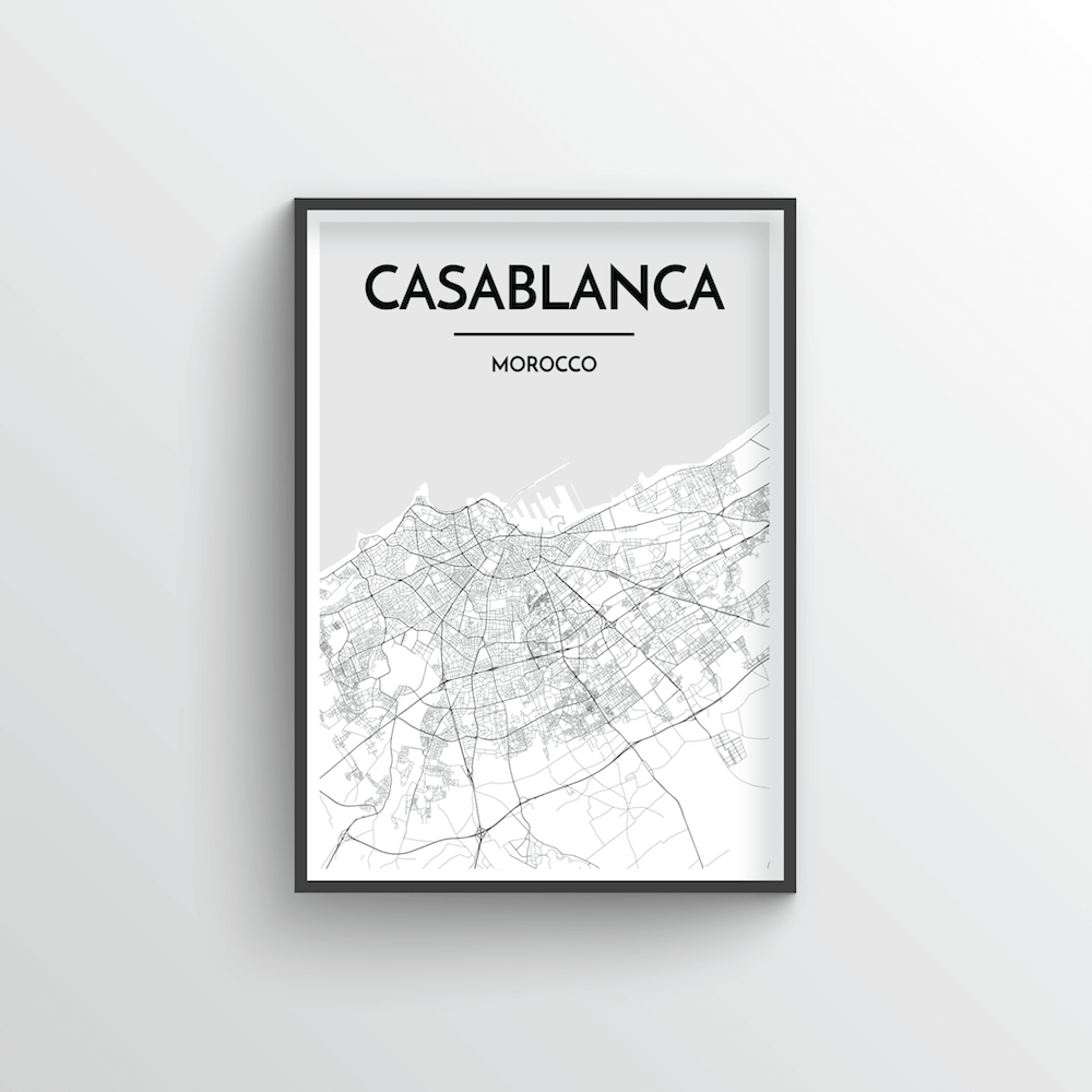 Casablanca Map Art Print - Point Two Design