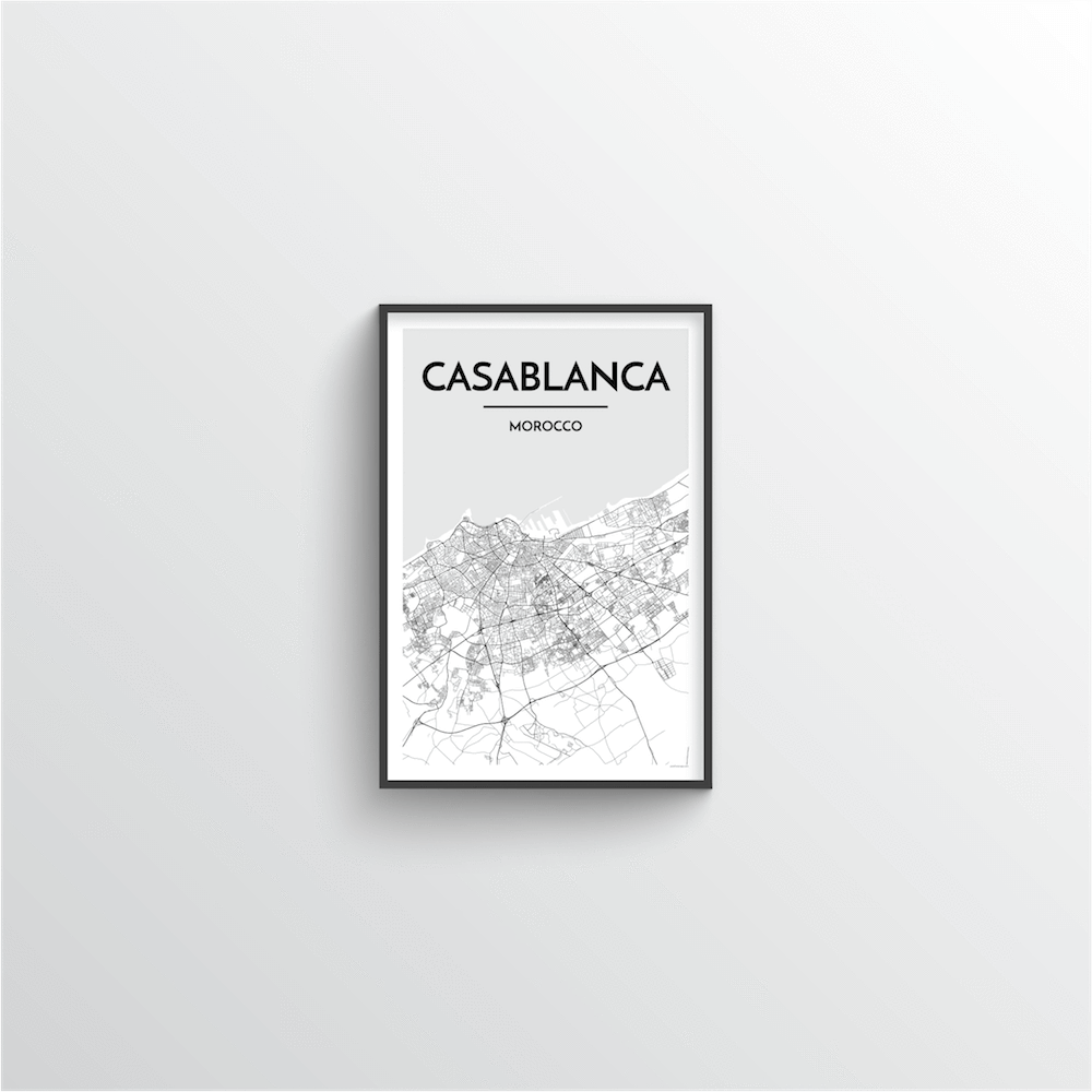 Casablanca Map Art Print - Point Two Design