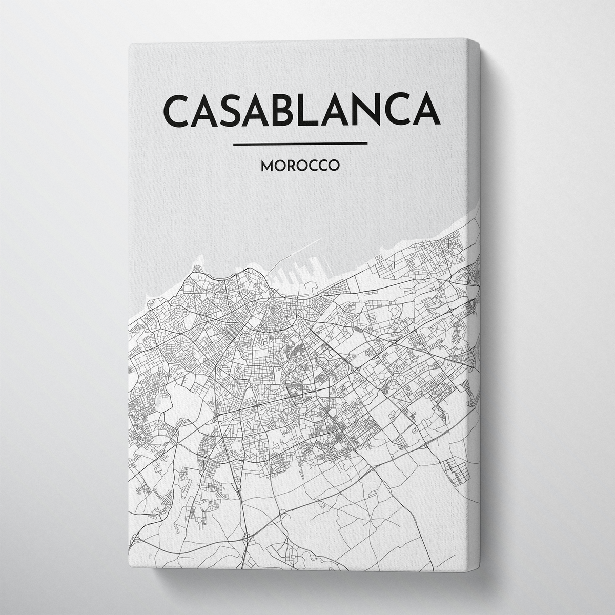 Casablanca Map Canvas Wrap - Point Two Design