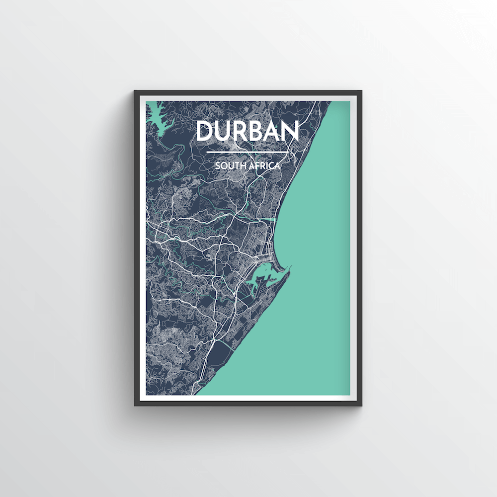 Durban Map Art Print - Point Two Design