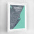 Durban Map Art Print - Framed