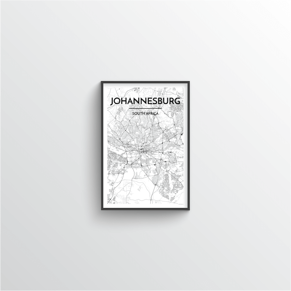 Johannesburg Map Art Print - Point Two Design